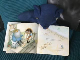 Blue Bear reading Swashby by the Sea