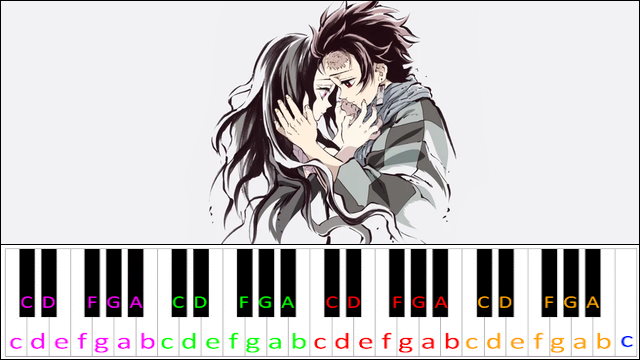 Kamado Tanjiro No Uta (Demon Slayer ED EPS 19) Easy Version Piano / Keyboard Easy Letter Notes for Beginners