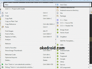 New Java Class Android Studio
