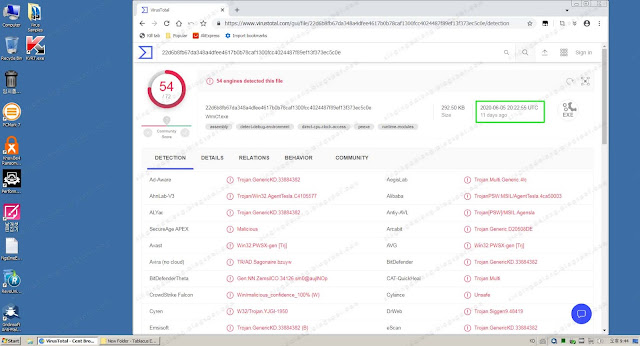 테스트에 사용한 멀웨어 샘플은 virustotal에 최근 등록된 샘플들