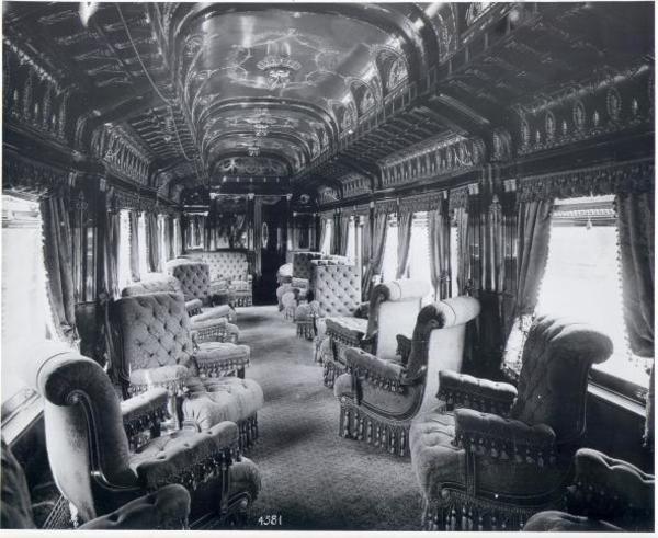 Train Travel in the 1800s: Pullman parlor car