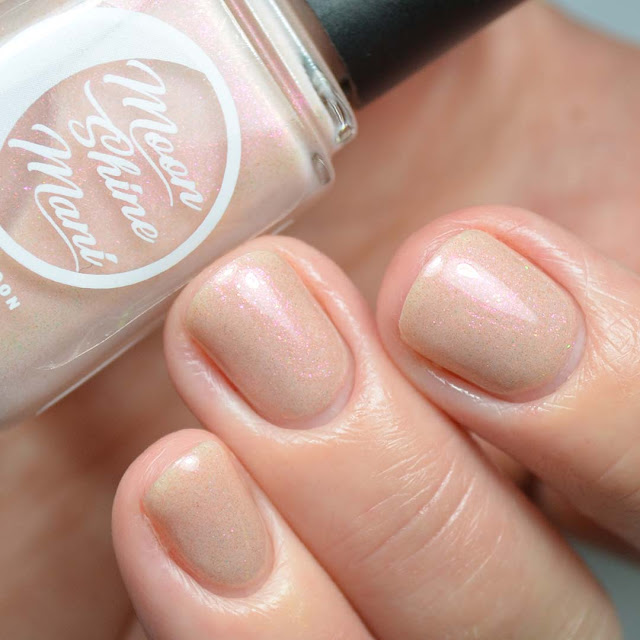 peach shimmer nail polish swatch