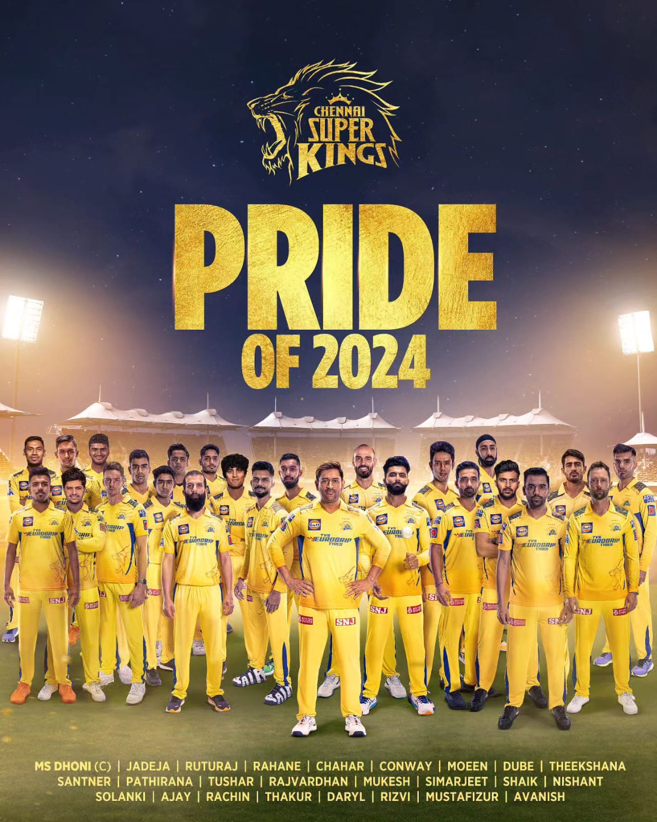 Image of CSK Chennai Super Kings IPL Team Players List 2024