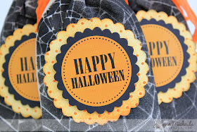 SRM Stickers Blog - Halloween Stenciled Bags by Juliana - #muslinbags #bags #cotton #halloween #stickers #punchedpieces