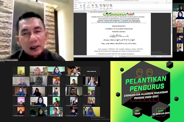 Pelantikan Virtual CSSMoRA UINAM, Wakil Rektor III Banyak Berpesan