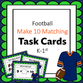  Football Make 10 Matching task cards