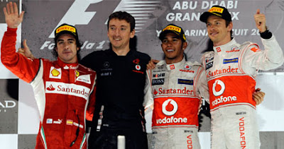 Fernando Alonso Ferrari along with Lewis Hamilton and Jenson Button