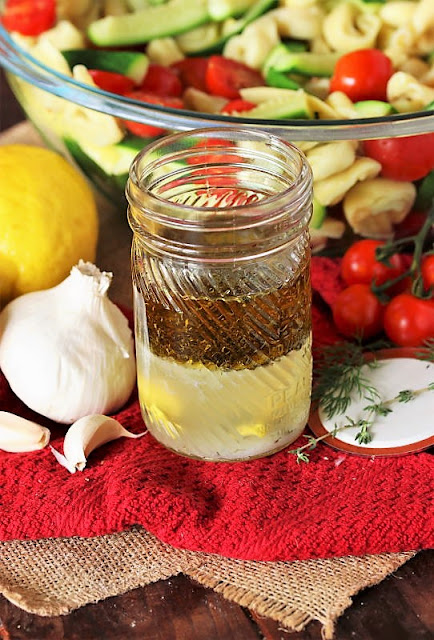  in addition to dressed alongside lemony herb vinaigrette Summer Vegetable Tortellini Salad