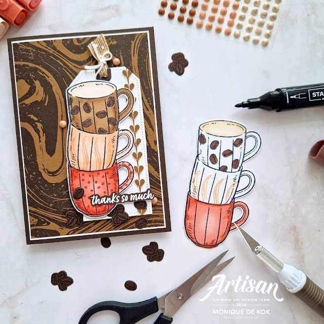 Stampin met Monique, A Little Latte Suite, Latte Love, stempelset, zelfgemaakte kaart, Artisan Designteam, Stampin' Up!