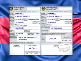 Kartu Kedatangan-Keberangkatan - Kamboja