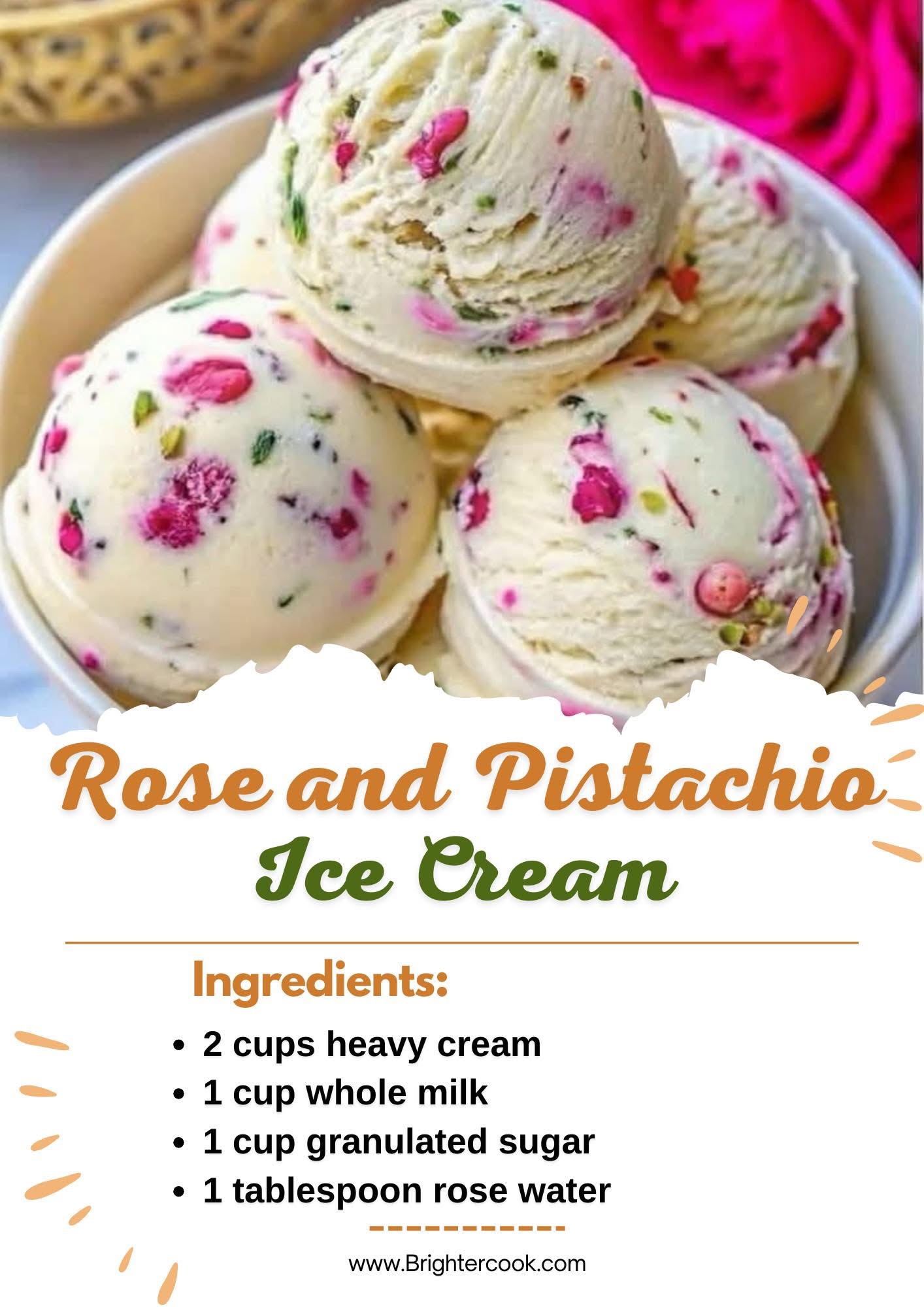 Rose and Pistachio Ice Cream