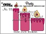 Set van 7 stansen om 3 verschillende kaarsen te maken. Set of 7 dies to make 3 different candles.