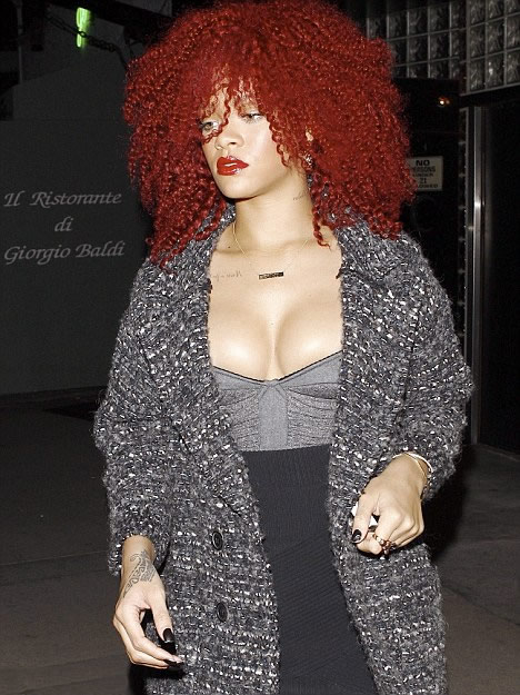 rihanna red hair curly hair. Rihanna+red+hair+wig