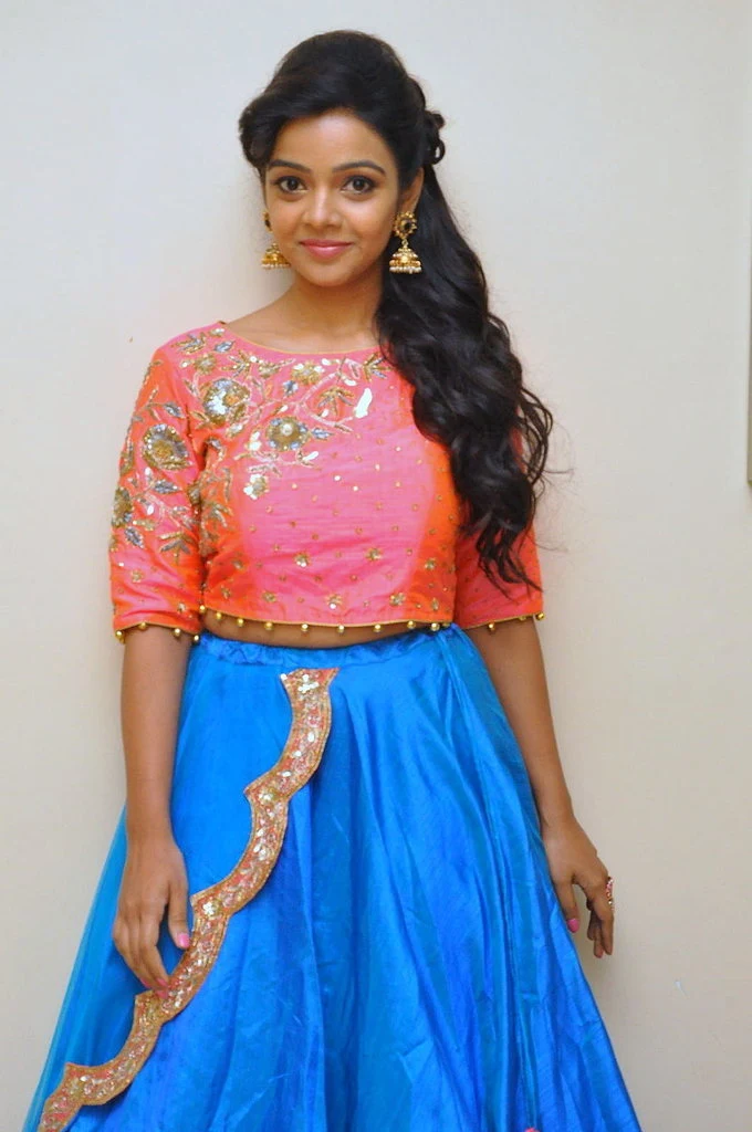 Telugu Actress Nitya Shetty At Kalamandir Anniversary In Blue Dress