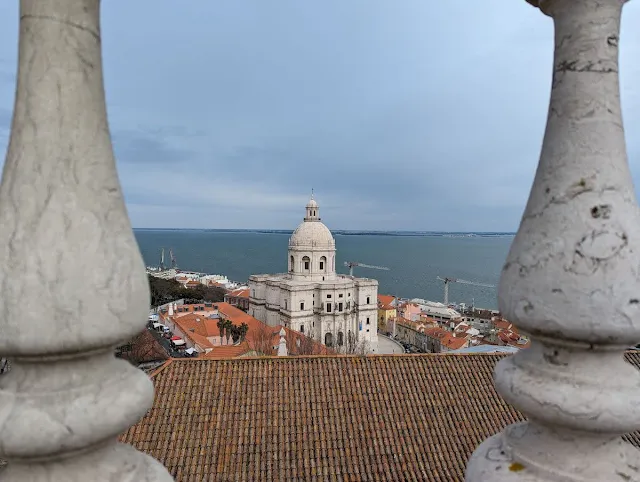 View of the National Pantheon from the roof of Mosteiro São Vincente de Fora in Lisbon