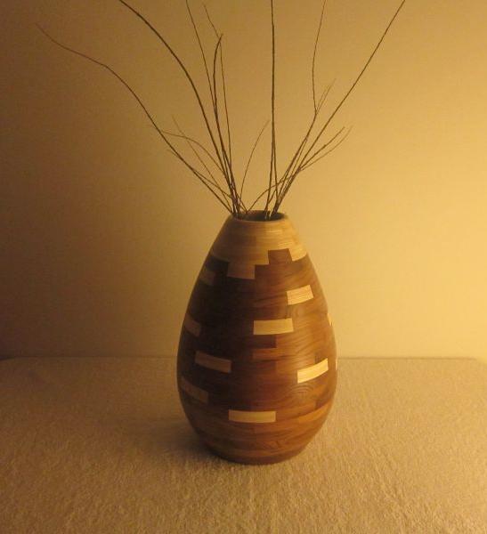 Modern wood vase