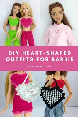 DIY heart-shaped barbie outfits