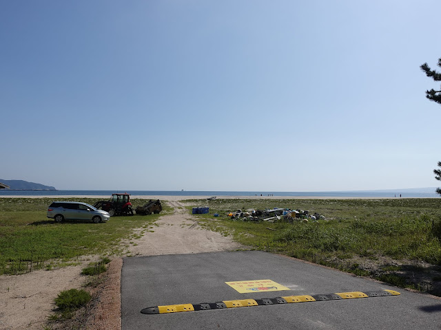 弓ヶ浜海岸の遊歩道を帰ります