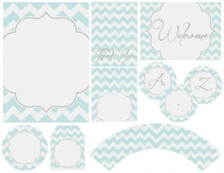 Zigzag en Celeste y Blanco: Mini Kit para Imprimir Gratis. 