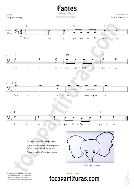  Violonchelo y Fagot Partitura de Fantes Sheet Music for Cello and Bassoon Music Scores