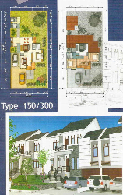 denah desain rumah minimalis rumah type150/300