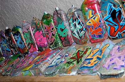 Graffiti Alphabet in Used Tins