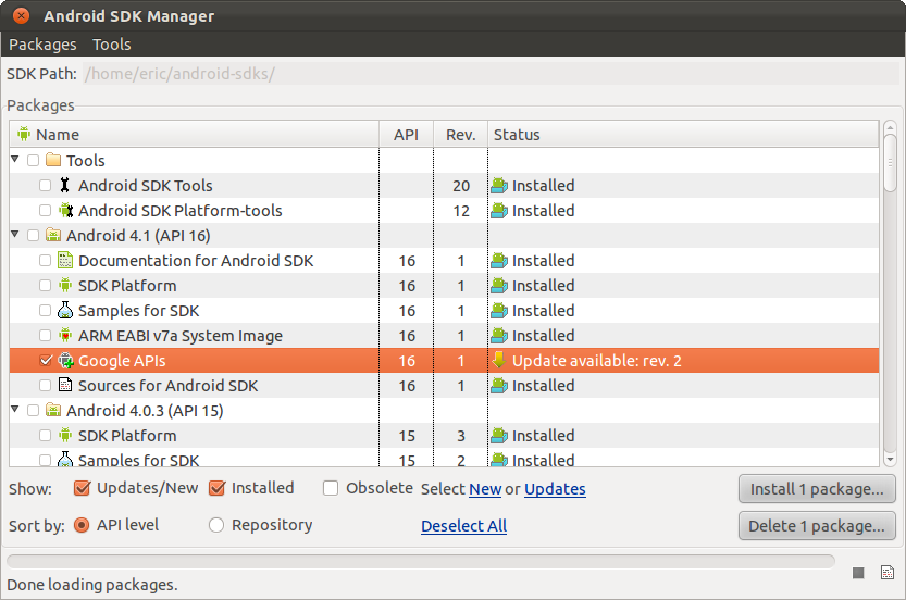 android sdk 20.0.1