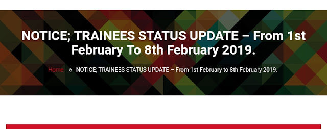 Ghana Nabco Trainees Update - From 1st February to 8th February 2019