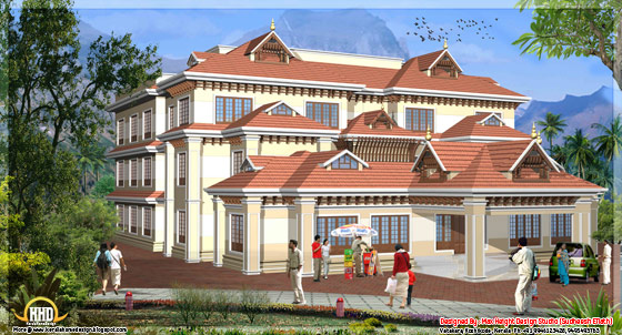 Kerala style house 3D model - May 2012