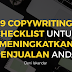 Download Rahasia 9 CopyWriting CheckList untuk Meningkatkan Penjualan Produk Anda Laris