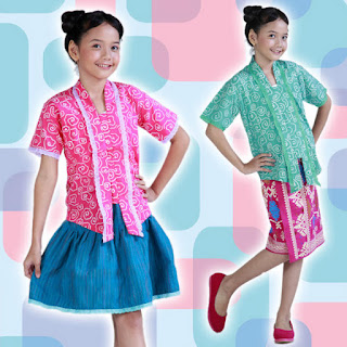 Kebaya Anak-Anak Batik Warna Warni Cerah Modern 