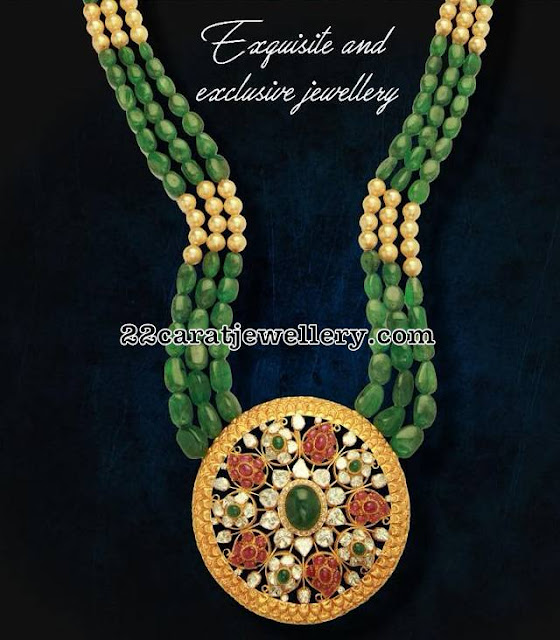 Emerald Beads Set with Mango Pendant
