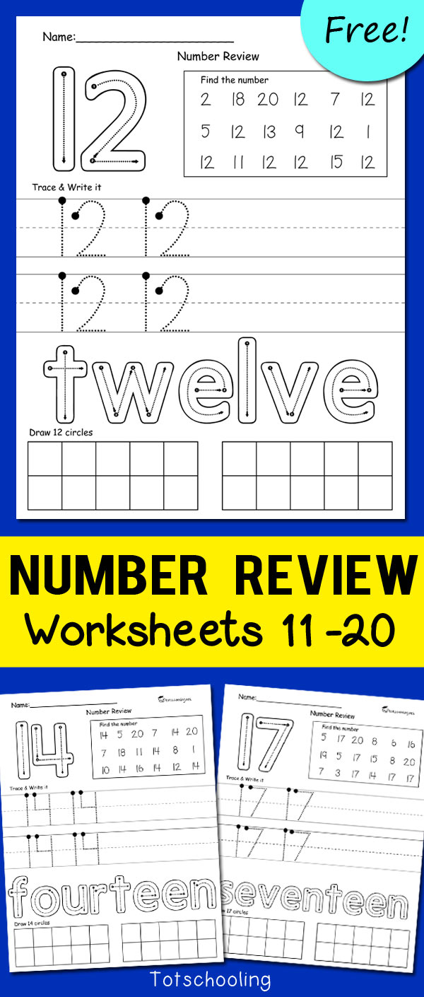 teen number worksheets 11 20 totschooling toddler preschool
