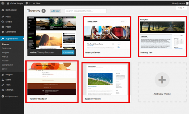 Wordpress manage themes