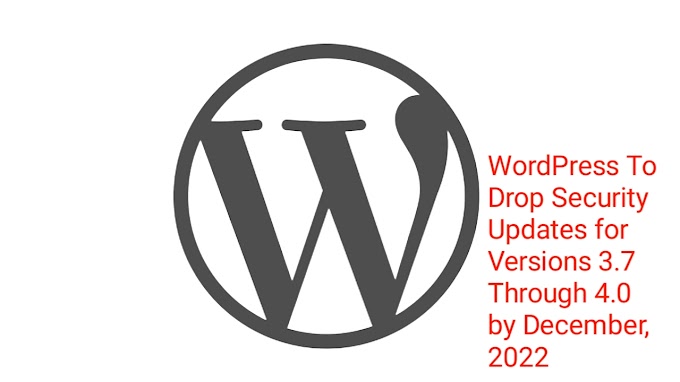 WordPress To Drop Security Updates for Versions 3.7 Through 4.0 by December, 2022