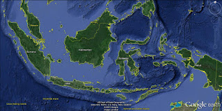 The map of Indonesia in South East Asia
