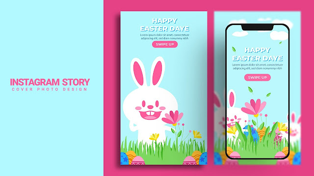Happy Easter Instagram stories banner free download