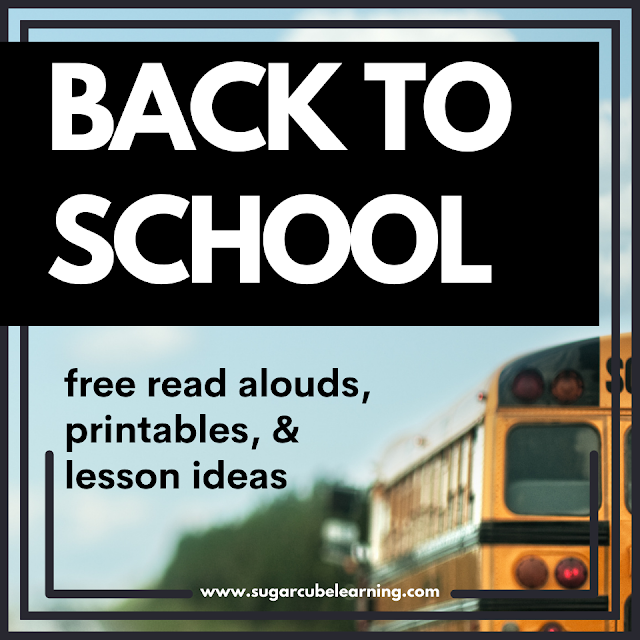 picture of three students: FREE Back to School Read Alouds, Printables, & Lesson Ideas: Sugar Cube Learning Blog