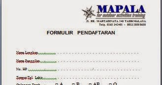 Contoh Formulir Pendaftaran Anggota Baru Organisasi 