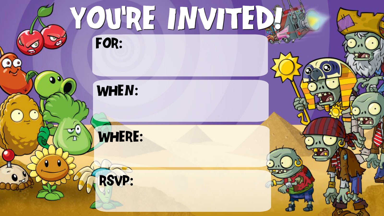 Musings Of An Average Mom: Plants Vs. Zombies Invitations