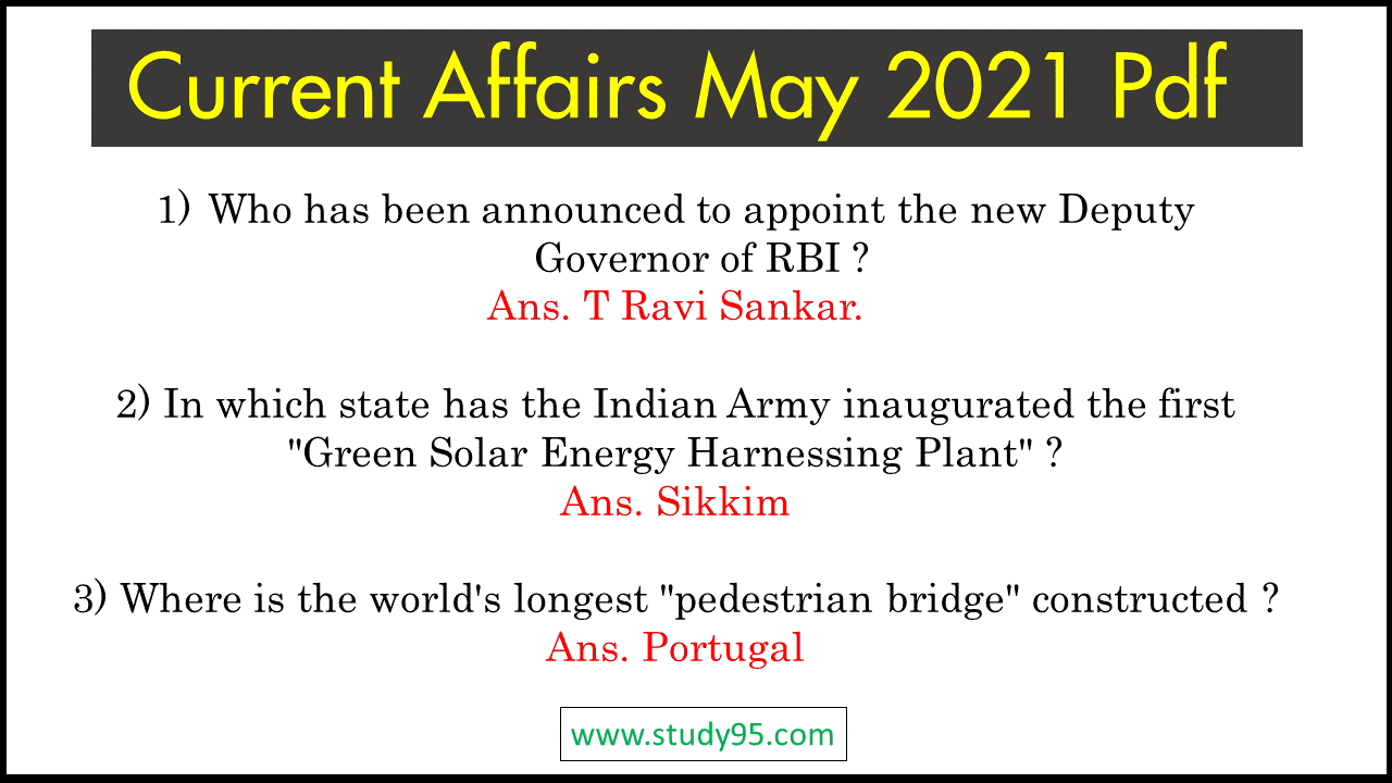 Current Affairs May 2021