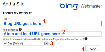 Bing sitemap submission