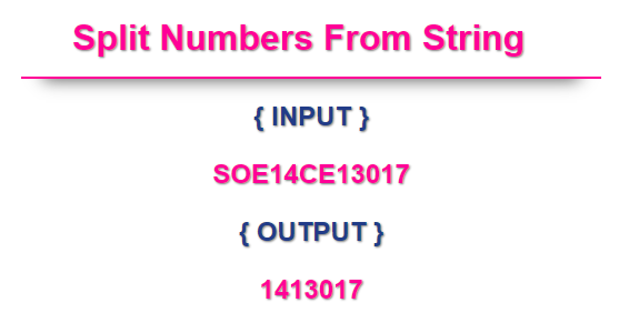 How To Split Numbers From Alphanumeric String In SQL Server