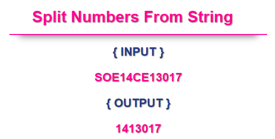 Split Numbers From Alphanumeric String In SQL Server