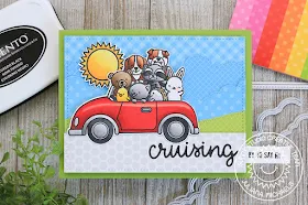 Sunny Studio Stamps: Cruising Critters Comic Strip Speech Bubble Dies Fluffy Clouds Border Dies Hello Card by Juliana Michaels