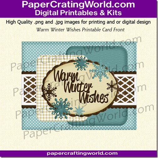 printable card front digital hybrid Melinda Beltran warm winter wishes