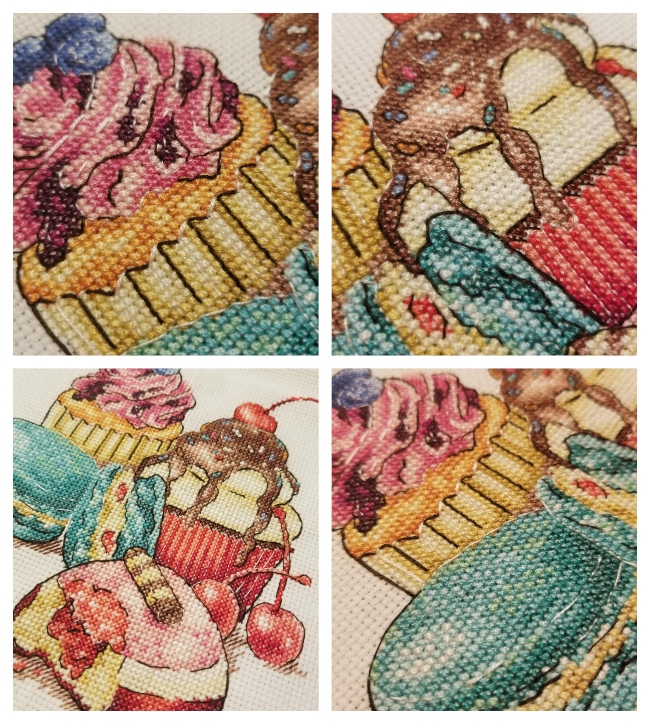 Dessert Completed Cross Stitch Up Close