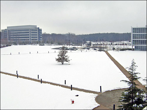 Snow seen from the top of the AOL HQ Parking Deck