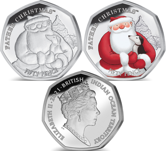 British Indian Ocean Territory 50 pence 2021 - Father Christmas by Raymond Briggs