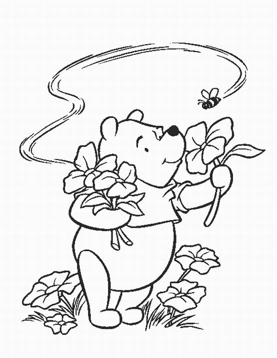 Thanksgiving Coloring Pages, Winnie The Pooh Thanksgiving Coloring  title=